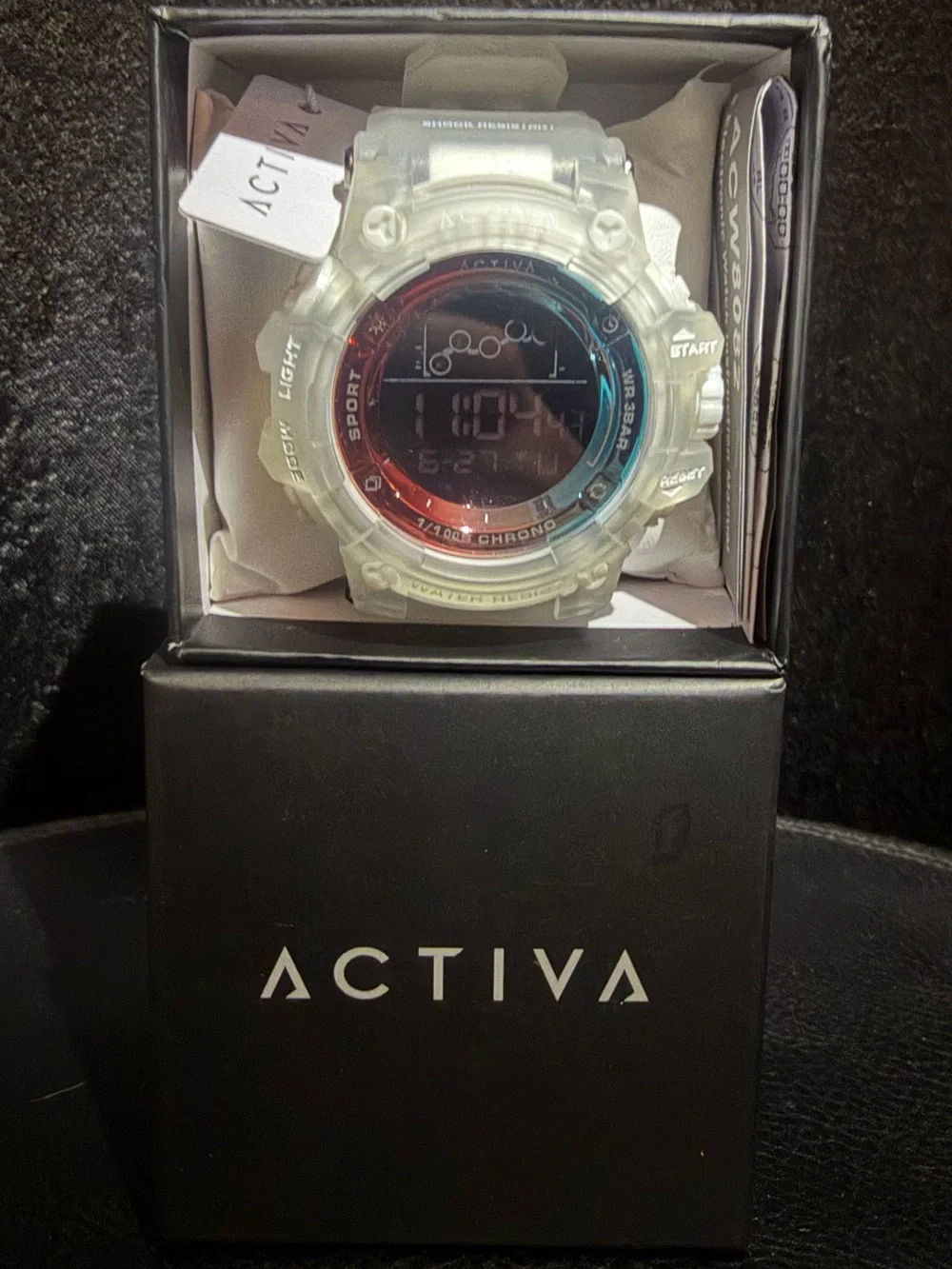 ACTIVA Digital Sports Smartwatch in White with Multicolor Dial